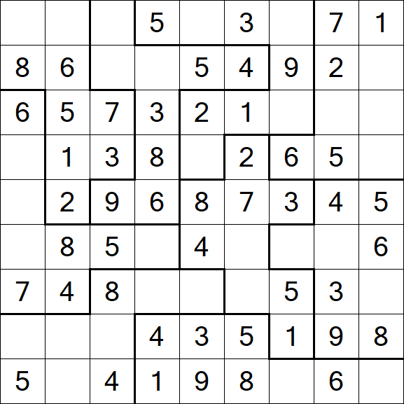 Jigsaw Sudoku - Simple