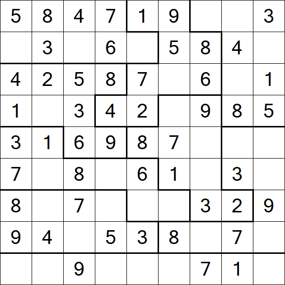 Jigsaw Sudoku - Simple