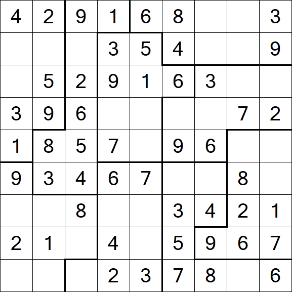 Jigsaw Sudoku - Simple