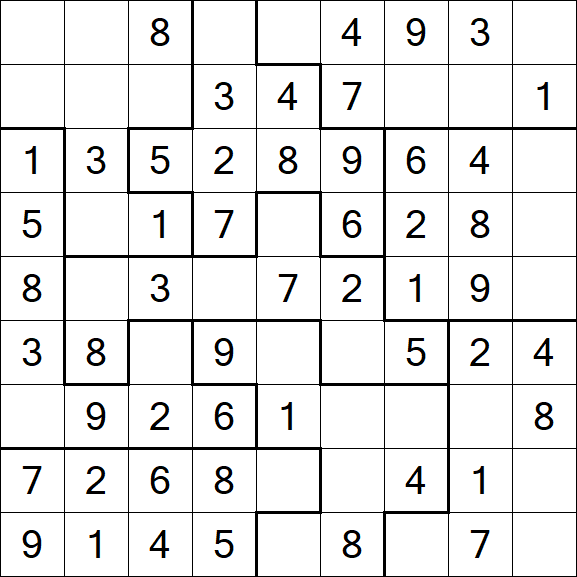 Jigsaw Sudoku - Simple