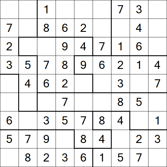 Jigsaw Sudoku - Simple