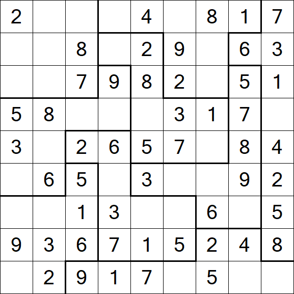 Jigsaw Sudoku - Einfach