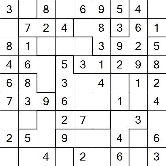 Jigsaw Sudoku - Einfach