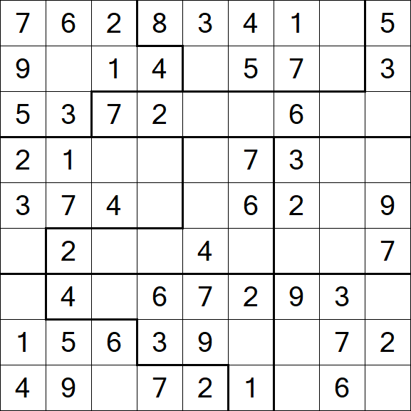 Jigsaw Sudoku - Einfach