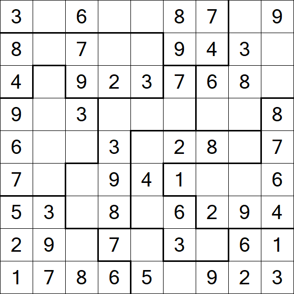 Jigsaw Sudoku - Einfach