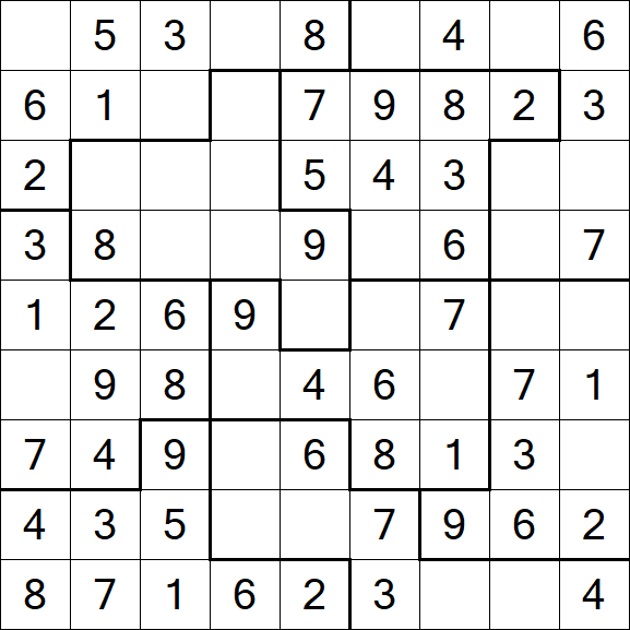Jigsaw Sudoku - Simple