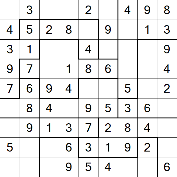 Jigsaw Sudoku - Simple