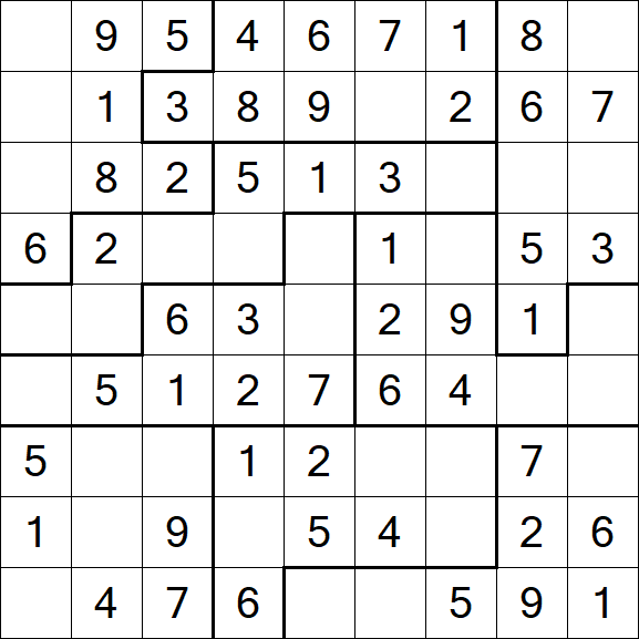 Jigsaw Sudoku - Einfach