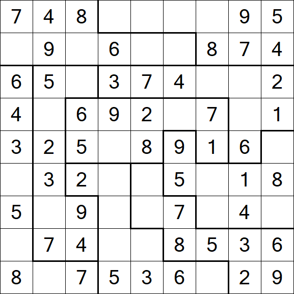 Jigsaw Sudoku - Einfach