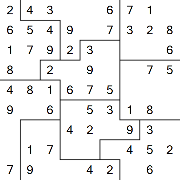 Jigsaw Sudoku - Easy