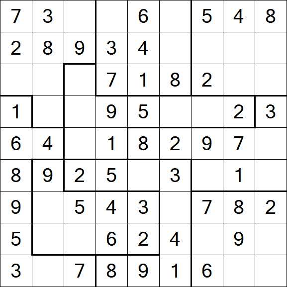 Jigsaw Sudoku - Simple