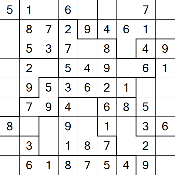 Jigsaw Sudoku - Einfach