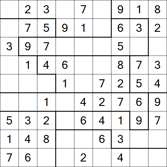 Jigsaw Sudoku - Einfach