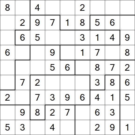 Jigsaw Sudoku - Einfach