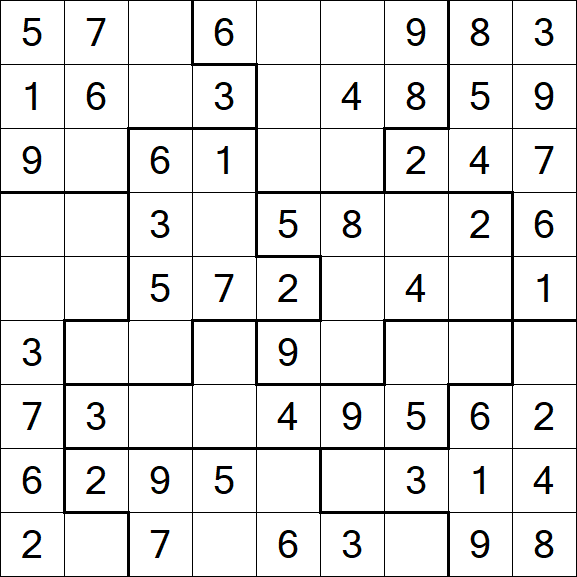 Jigsaw Sudoku - Simple