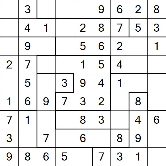 Jigsaw Sudoku - Easy