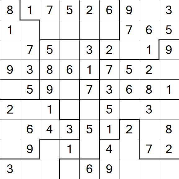 Jigsaw Sudoku - Simple