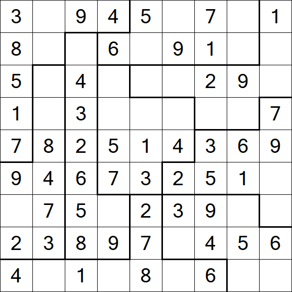 Jigsaw Sudoku - Einfach