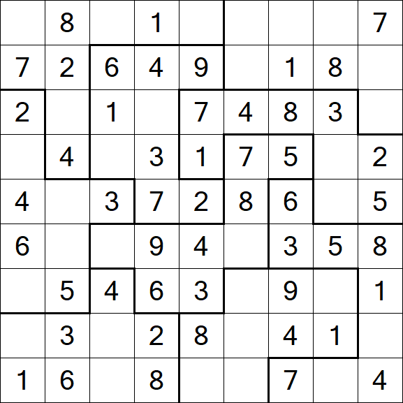 Jigsaw Sudoku - Einfach