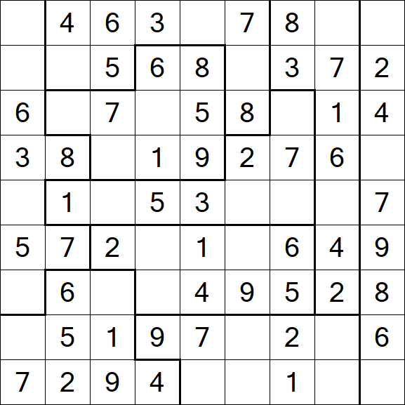 Jigsaw Sudoku - Einfach