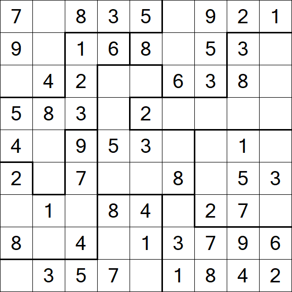 Jigsaw Sudoku - Easy