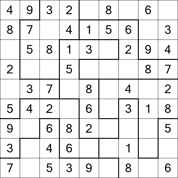 Jigsaw Sudoku - Einfach
