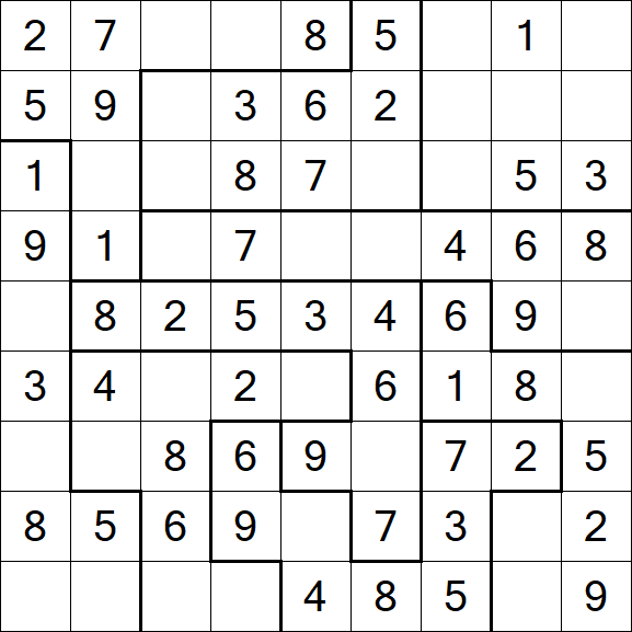 Jigsaw Sudoku - Einfach