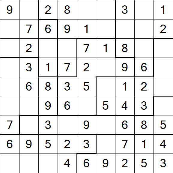 Jigsaw Sudoku - Einfach