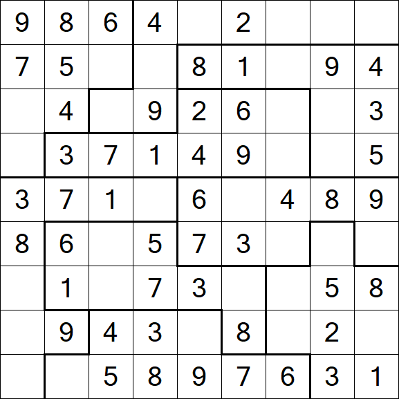 Jigsaw Sudoku - Einfach