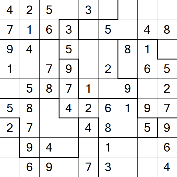 Jigsaw Sudoku - Easy