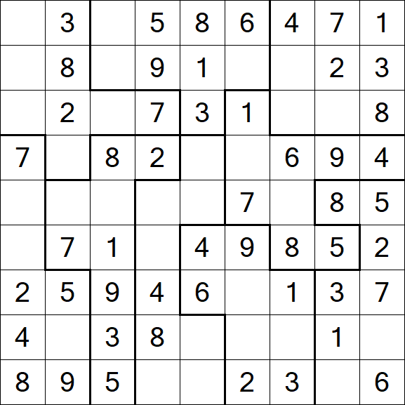 Jigsaw Sudoku - Einfach