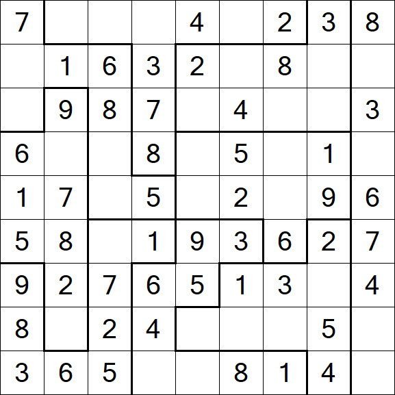 Jigsaw Sudoku - Einfach