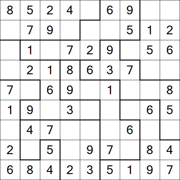 Jigsaw Sudoku - Einfach