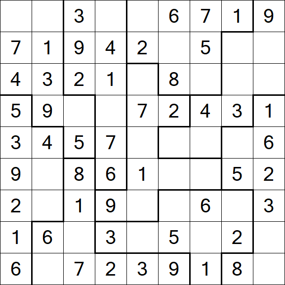 Jigsaw Sudoku - Einfach
