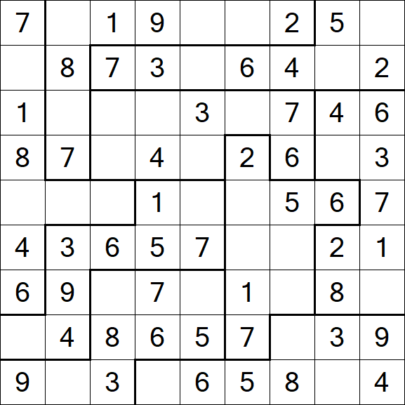 Jigsaw Sudoku - Easy