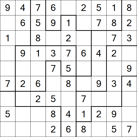 Jigsaw Sudoku - Einfach