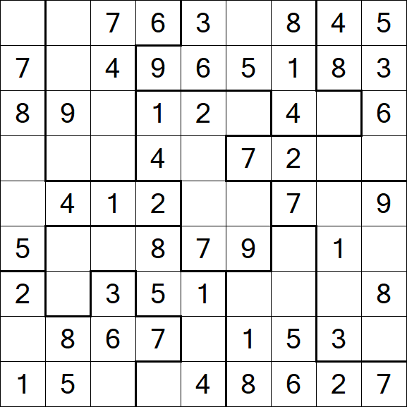 Jigsaw Sudoku - Einfach