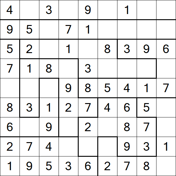 Jigsaw Sudoku - Einfach