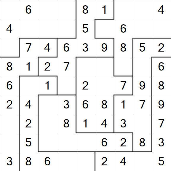 Jigsaw Sudoku - Einfach