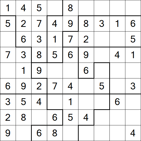Jigsaw Sudoku - Easy