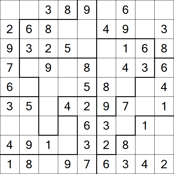 Jigsaw Sudoku - Easy