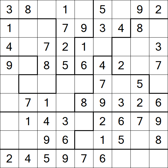 Jigsaw Sudoku - Easy