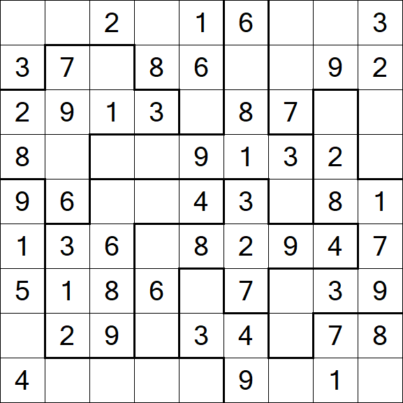 Jigsaw Sudoku - Easy