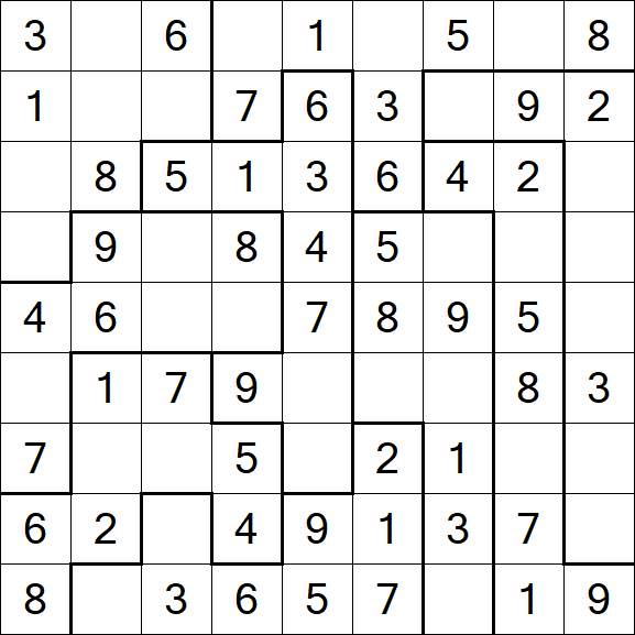 Jigsaw Sudoku - Easy
