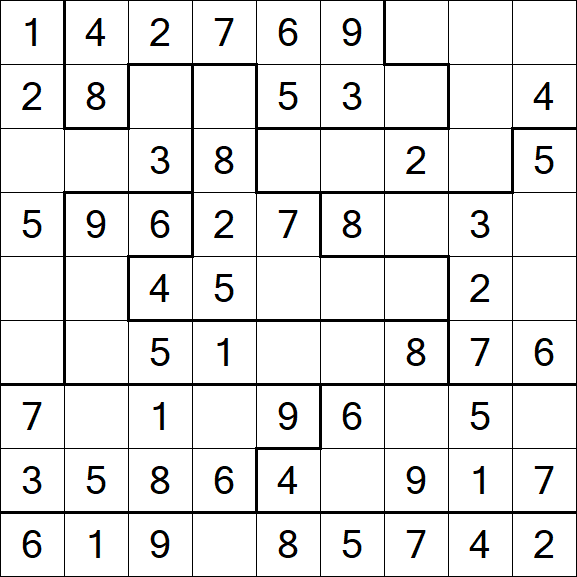 Jigsaw Sudoku - Easy