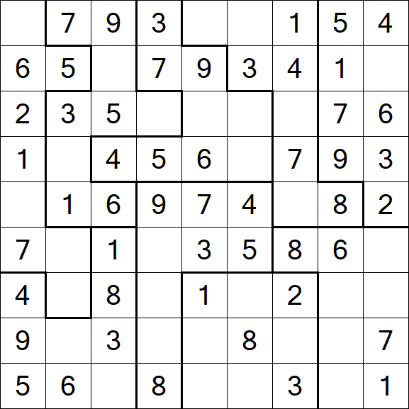 Jigsaw Sudoku - Easy