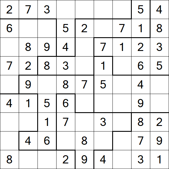 Jigsaw Sudoku - Easy