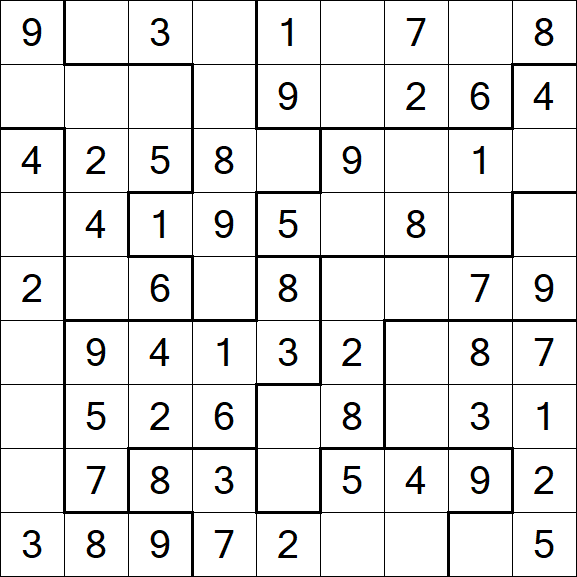 Jigsaw Sudoku - Easy