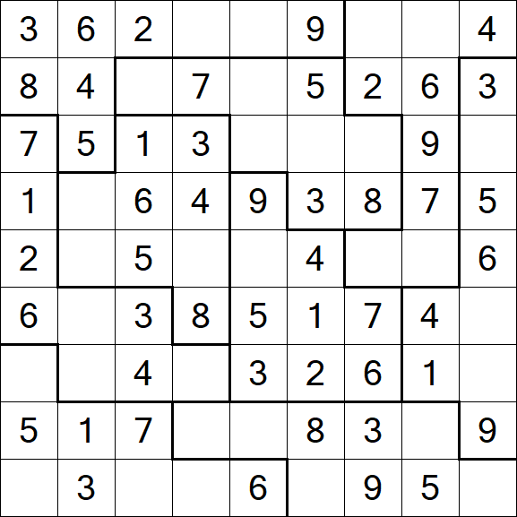 Jigsaw Sudoku - Easy