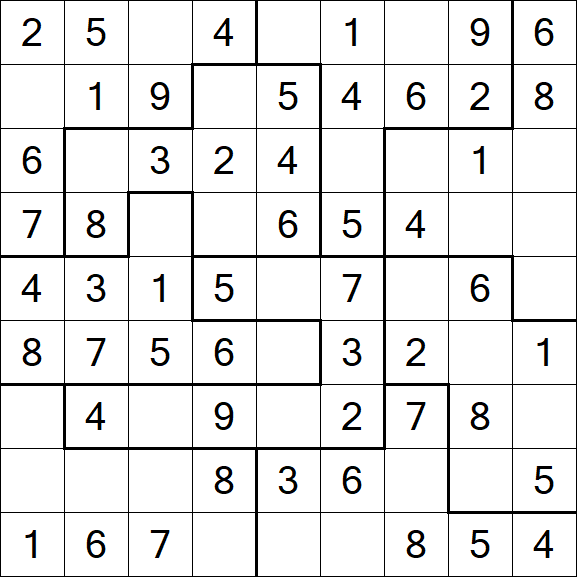 Jigsaw Sudoku - Easy